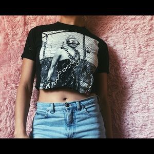 Cut up Lady Gaga top